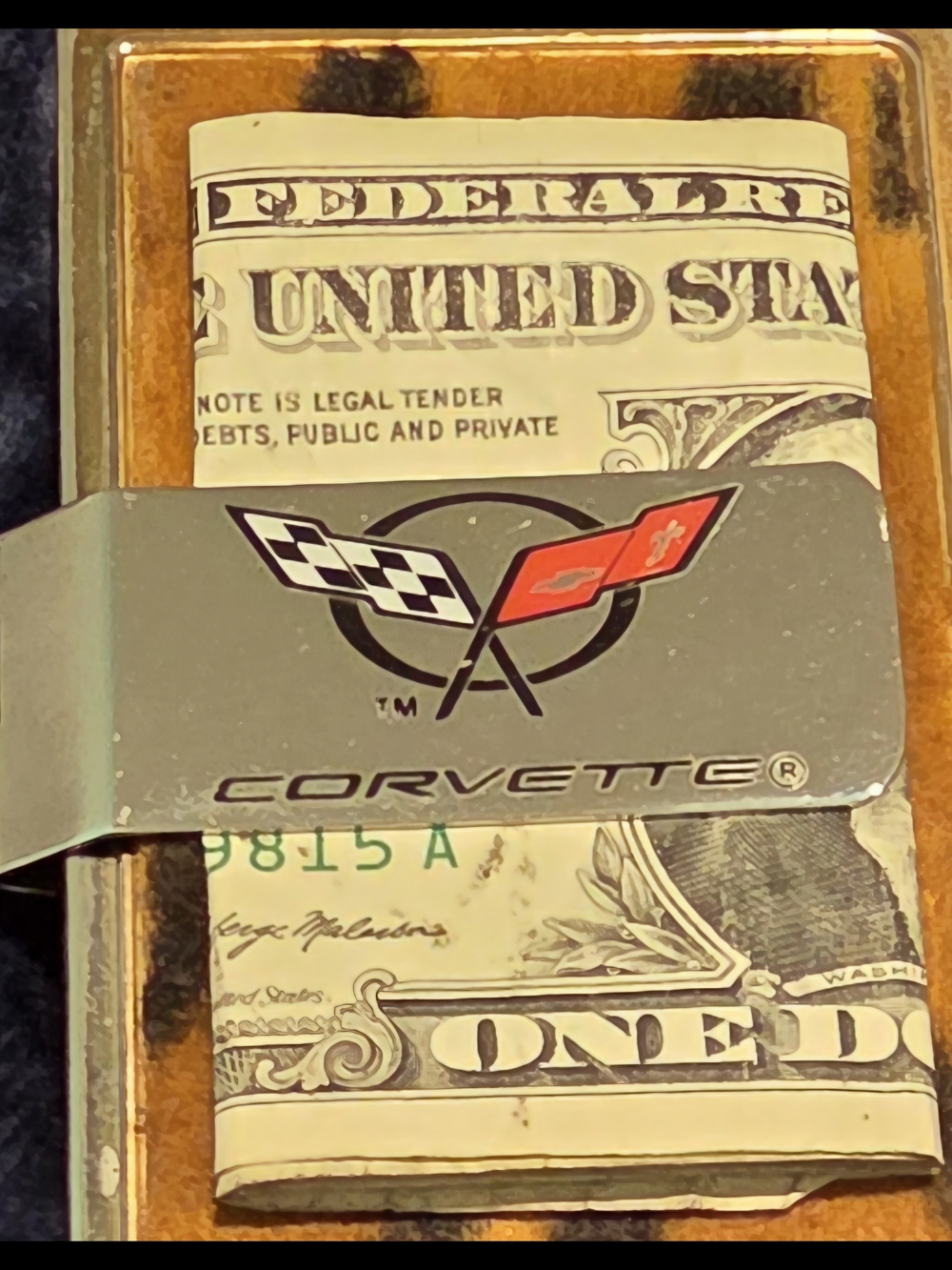 📣 Vintage Y2K Era C6 Corvette 🏎️ Money 💵 Credit 💳 Card Clip. Stainless Steel - Picture 2 of 2